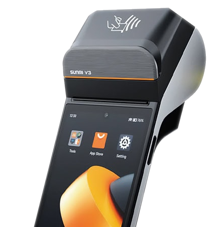 Example Android point-of-sale terminal with built-in receipt printer